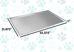 Set of 180 - Metal Replacement Tray for Dog Crate 35.375 x 21.875 Heavy Duty Stainless Steel Chew Proof Kennel Cage Pan Leakproof Liner Compatible with Midwest iCrate and More