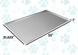 Set of 240 - Metal Replacement Tray for Dog Crate 35 x 21.625 x 1 Inches Heavy Duty Stainless Steel Chew Proof Kennel Cage Pan Leakproof Liner Compatible with Midwest iCrate, New World and More