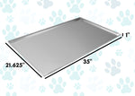 Set of 120 - Metal Replacement Tray for Dog Crate 35 x 21.625 x 1 Inches Heavy Duty Stainless Steel Chew Proof Kennel Cage Pan Leakproof Liner Compatible with Midwest iCrate, New World and More