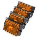 4 Amber LED Side Marker Lights 4 Inches Truck Trailer Pickup Boat Bright