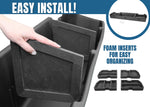 Under Seat Storage Box with Heavy Duty Dividers and Foam Inserts Compatible with Dodge Ram 1500 19-22 2019-2022 Crew Cab Heavy Duty Underseat Container System for Crew Cab Only