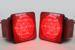 Led Pair Trailer Square Tail Light under 80 Inches & (4) 3/4 Inches Amber Side Marker Lights