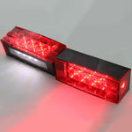 LED Submersible LowProfile Rectangle Light Kit Boat Marine & 8 Clear Side Marker
