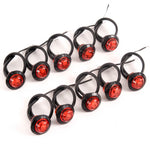 10) 3/4 Inches Red LED Clearance Side Marker Lights Truck Trailer Pickup Flush Mount