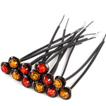 (6) 3/4 Inches Amber & Red LED Clearance Side Marker Lights Truck Trailer Pickup Flush