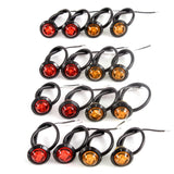 (8) 3/4 Inches Amber & Red LED Clearance Side Marker Lights Truck Trailer Pickup Flush