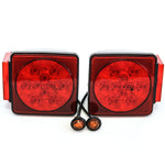 Led Pair Trailer Square Tail Light under 80 Inches & (2) 3/4 Inches Amber Side Marker Lights