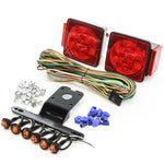 LED Submersible Square Light Kit Trailer 80 Inches- Boat Marine & 6 Amber Side Marker