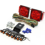 LED Submersible Square Light Kit Trailer 80 Inches- Boat Marine & 8 Amber Side Marker