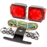 LED Submersible Square Light Kit Trailer 80 Inches- Boat Marine & 6 Clear Side Marker