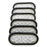 (6) 6 Inches Oval Clear LED Reverse Back-up Light Flush Mount Trailer Truck
