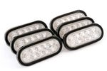 (6) 6 Inches Oval Clear LED Reverse Back-up Light Flush Mount Trailer Truck