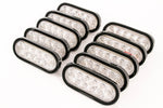 (10) 6 Inches Oval Clear LED Reverse Back-up Light Flush Mount Trailer Truck