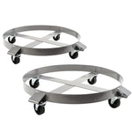 2 Drum Dollies 1000 Pound - 55 Gallon Swivel Casters Wheel Steel Frame Non Tipping Hand Truck Capacity Dolly