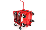 4 - Red with Storage Rack 12 " Tire Skates Wheel Car Dolly Ball Bearings Skate Moving a Car Easy Furniture Movers